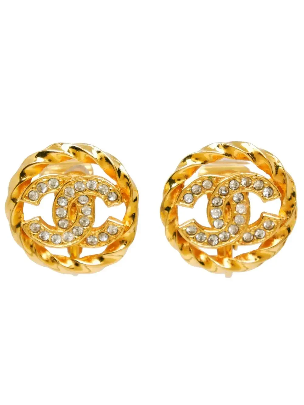 Chanel Cc Logo Clip-On Earrings Metal #327468C88B